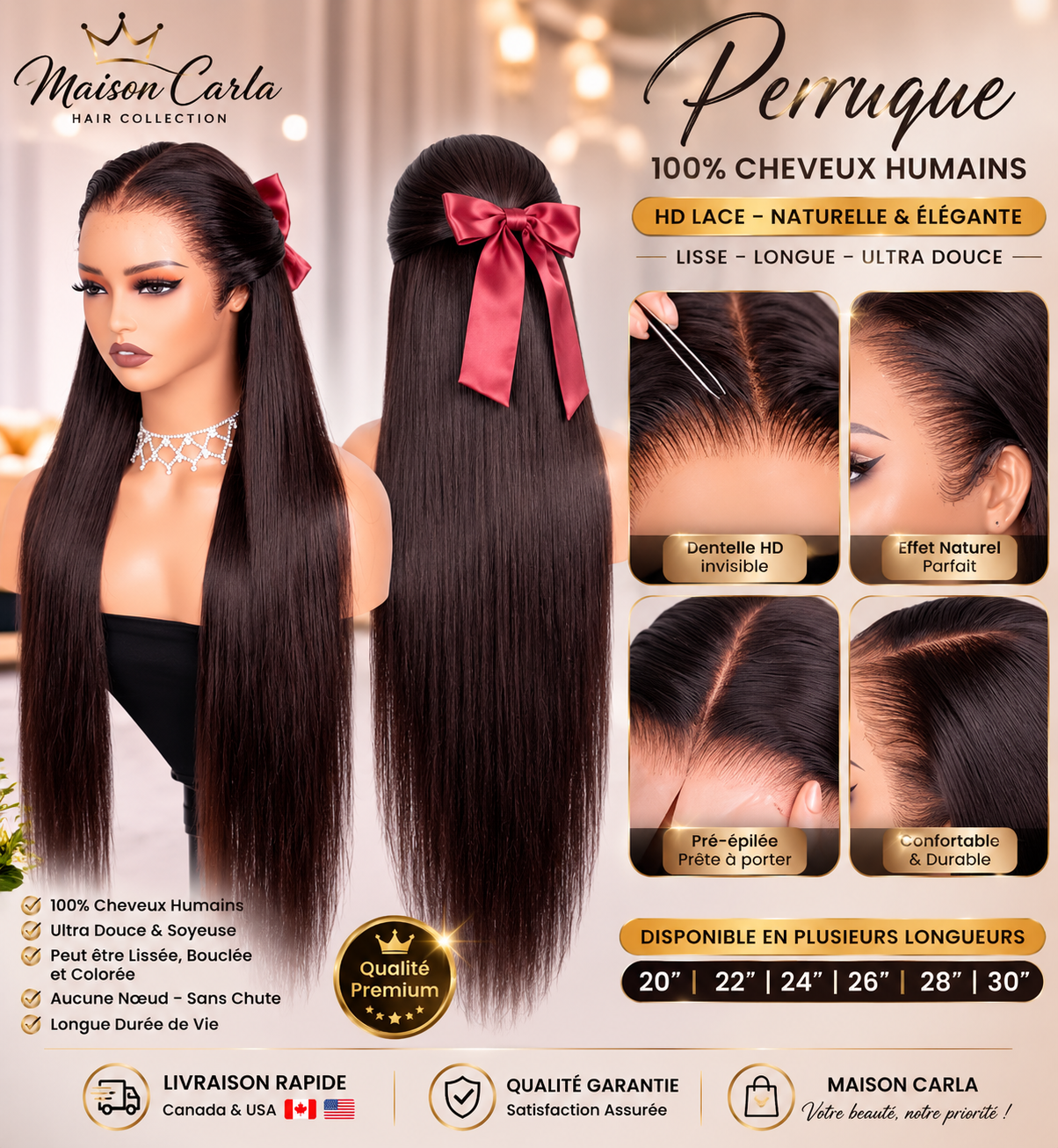 Straight wig 30pouce