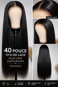 Perruque 13x6 HD Lace Invisible 40pouce