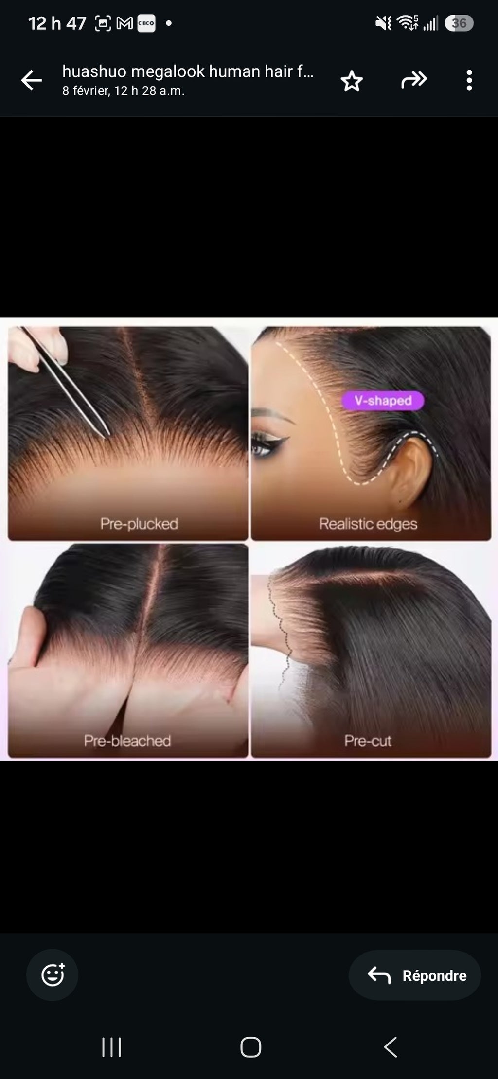 STRAIGHT 100% Human Hair
• HD Lace 22pouce 
• 250% Density
• Soft and Natural Look
• Pre-plucked Hairline
• Pre-bleached Knots
• Ready to Wear