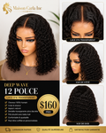 Perruque Deep Wave 12 Pouces – Lace 5×6 Transparent ✨