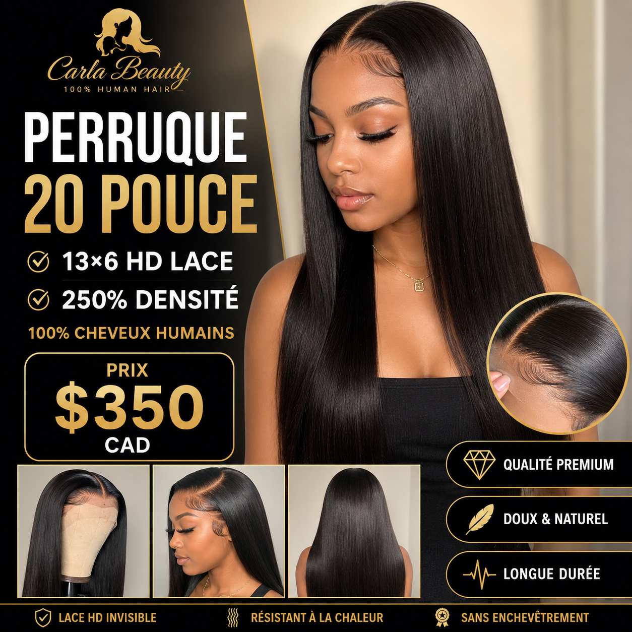 PERRUQUE 20 POUCE