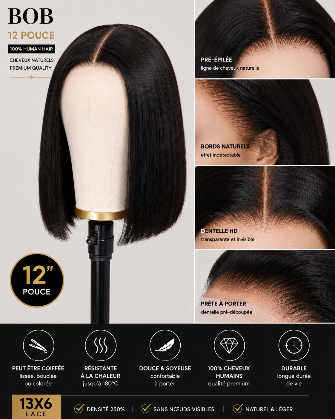 STRAIGHT BOB 13*6 HD lace