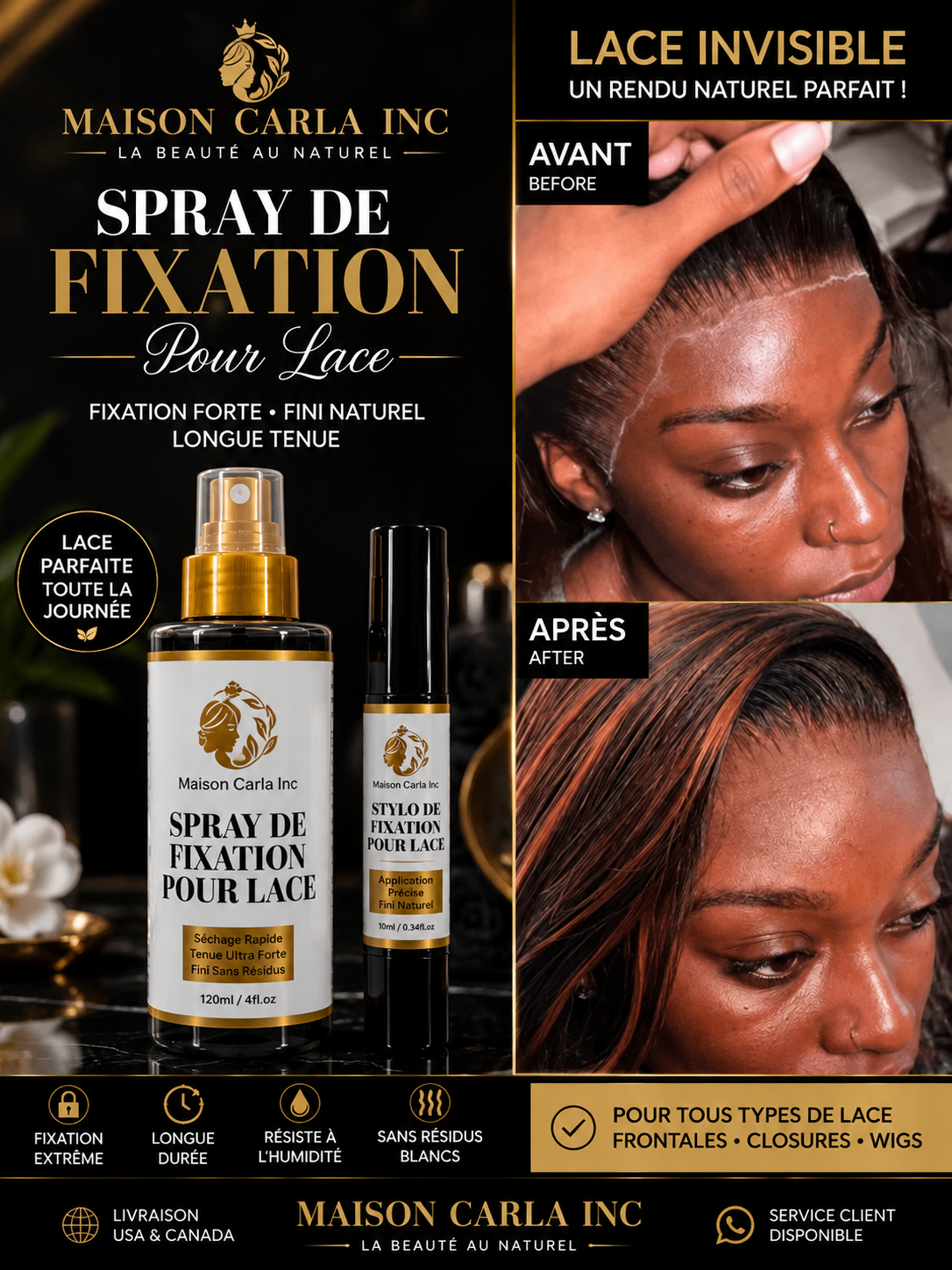 Spray de Fixation pour Lace