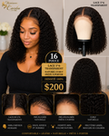 Perruque Naturel Curly 16 Pouces – Lace 5×6 Transparente ✨