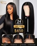 Perruque Straight 24 Pouces – HD Lace 5×5 ✨