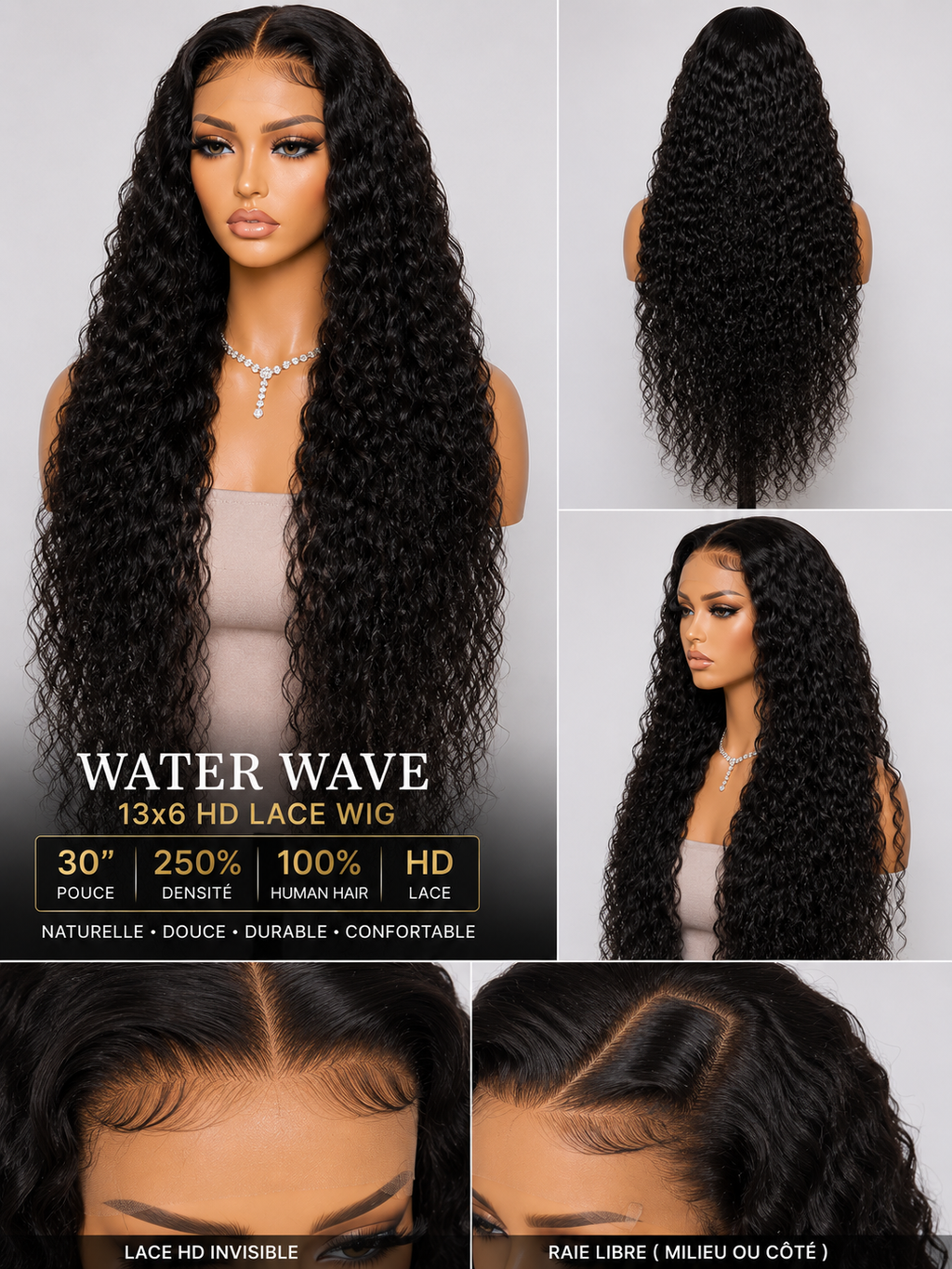 Water wave HD Lace 30 pouce